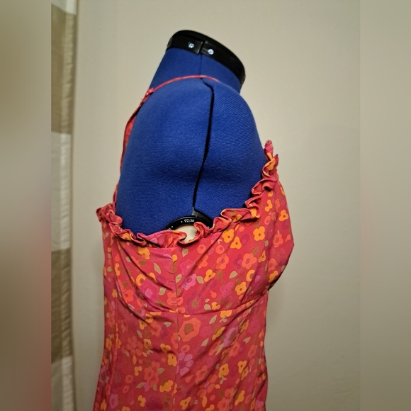 Express Pink Floral Dress Size 8 Spaghetti Summer Sundress Straps EUC Vacation - Picture 2 of 13